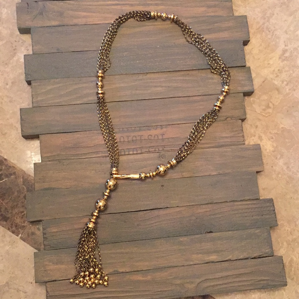 Stella and dot necklace adjustable tassel